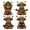 Yoga Highland Cow-3.5 Inch-4, variant on Fall Pilgrim Couple 5 Inch 2 Pack Tabletop Decorative Nutcrackers