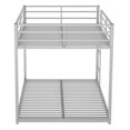 thumbnail image 7 of Kumix Bunk Bed Full over Full, Low Bunk Bed with Guardrails and Built-in Ladder, Metal Bunk Bed for Kids Teens, Floor Full Bunk Beds for Bedroom, Dom, Noise Free, Silver, 7 of 7