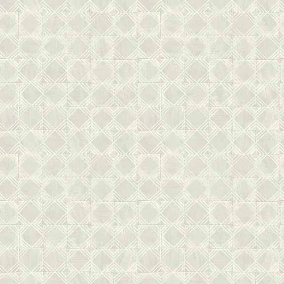 Chesapeake Button Block Light Grey Geometric Wallpaper, 20.5-in by 33-ft