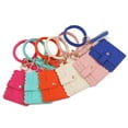 thumbnail image 3 of Wristlet Bracelet Keychain Circle Key Ring Pocket Credit Card Holder Circle Key Ring Tassel Keychains Bangle Purse for Women 21#, 3 of 6