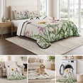 thumbnail image 6 of Twin XL Quilt Set 68''x98'', Spring Flowers Lightweight Summer Bedspread Coverlet Set with 2 Pillow Shams, Wild Floral Herb Botanical Breathable All Season Quilt Bedding for Dorm/Guest Room, 6 of 9