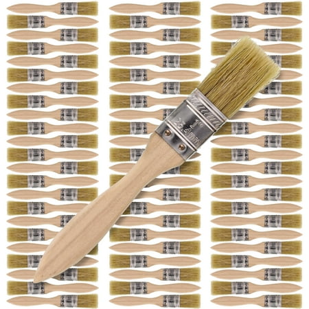 US Art Supply 72 Pack of 1 inch Paint and Chip Paint Brushes for Paint, Stains, Varnishes, Glues, and Gesso