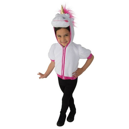 Despicable Me 3 Fluffy Hooded Top Small 43196 Girl Costume, White Pink Gold