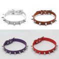 thumbnail image 3 of Flmtop Collier Réglable pour Animal de Compagnie Chiot Chat Chien en Similicuir Noir avec Rivets, Pointes et Clous, 3 of 7
