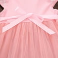 thumbnail image 3 of Kids Girls Dress Summer Short Sleeve Round Neck Mesh Splice Irregular Hemlines Flower Dress Cute Dresses for Girl, 3 of 7
