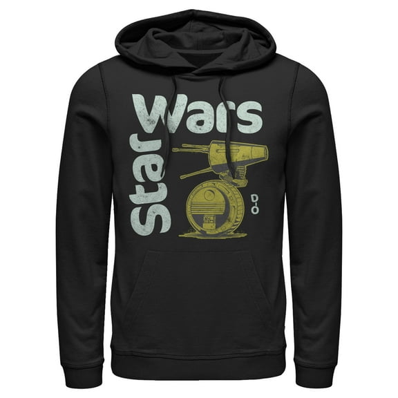 Men's Star Wars: The Rise of Skywalker D-0 Roll Pull Over Hoodie Black Medium