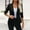 A Black, variant on HAPIMO Women's Trendy Suit Jacket 3/4 Sleeve Lapel Collar Cardigan Jacket Slim Fit Solid One Button Blazer Business Office Work Blazer Brown M