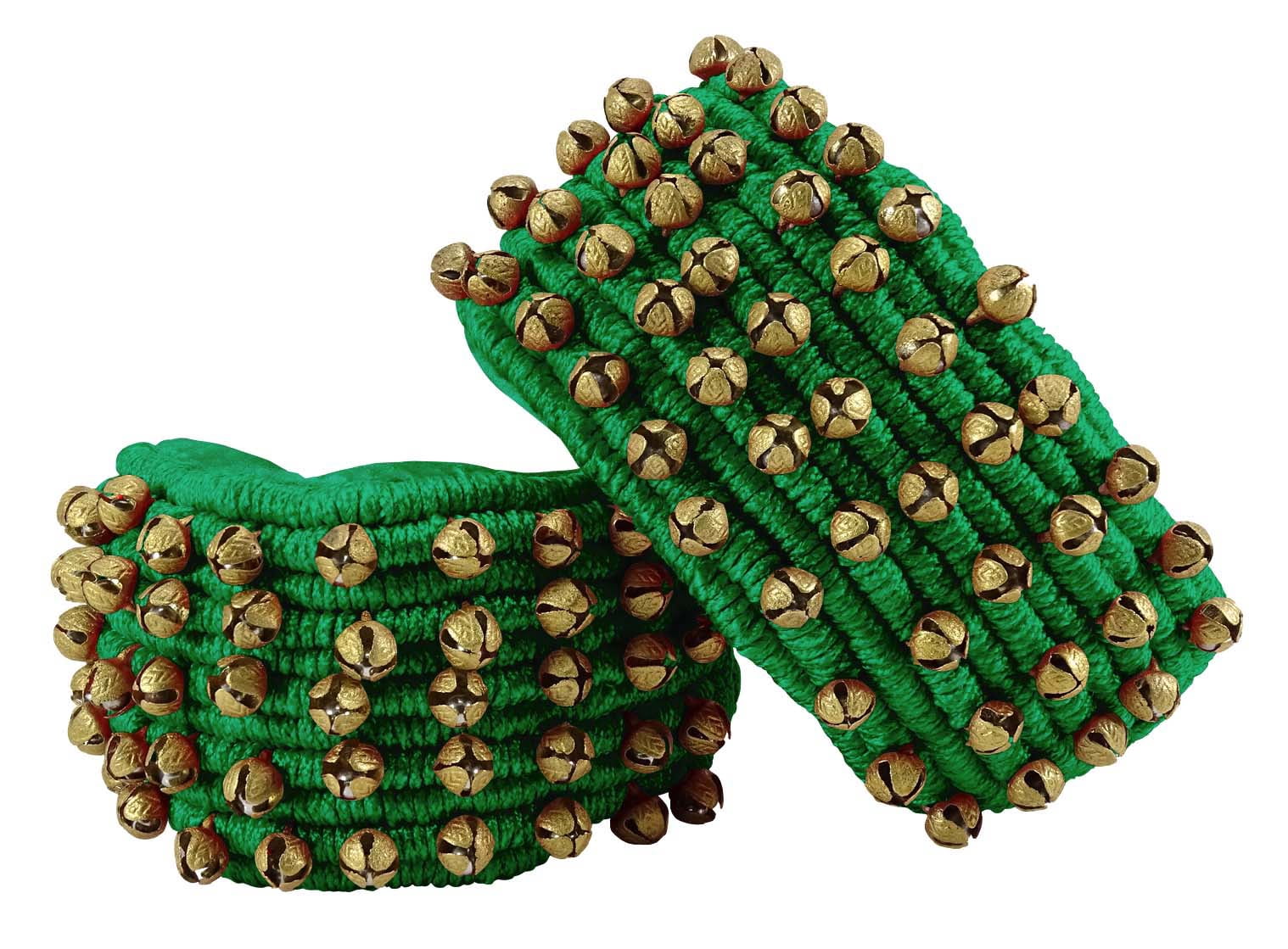 Banithani Indian Traditional 5 Line Classical Kathak 12 No Ghungroo Anklets Dancing Ankel Bracelet Pair Jewelry-Green