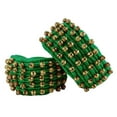thumbnail image 3 of Banithani Indian Traditional 5 Line Classical Kathak 12 No Ghungroo Anklets Dancing Ankel Bracelet Pair Jewelry-Green, 3 of 5