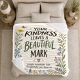 thumbnail image 5 of Kindness Quote Wildflower Butterfly Thank You, Cozy Typography Art Scene, Warm Flannel Blanket for Living Room and Reading Nook, Art Lovers Appreciation Gift, Artistic Home Decor, 5 of 9