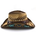 thumbnail image 6 of Classic Western Cowboy Hat for Men and Women, Shapeable Big Wide Brim Cowgirl Hat with Embroidery Halloween Accessory, 6 of 6