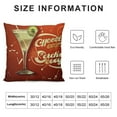 thumbnail image 5 of RUIYC Throw Pillows Covers Cushion Case Hour Retro Party Cocktail Glass Happy Vintage Design for Fall Couch Home Decor, 5 of 5