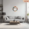 thumbnail image 6 of 10-inch 2D flat "White Building Blocks" theme, wooden circular silent wall clock, suitable for modern home art decoration, wall decoration, it is an ideal gift for festivals and birthdays, 6 of 7