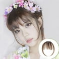 thumbnail image 7 of FSTDelivery Hair Clip in Bangs Wispy Human Hair Bangs Hairpieces for Women, Fringe Neat Faker Bangs with Temples Hairpieces for Party and Daily Wear, Brown Hair Extension, 7 of 7