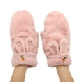 thumbnail image 3 of OAVQHLG3B Gloves Women's Winter Outdoor Riding Cute Cartoon Plus Velvet Thick Warm Plush Halter Gloves, 3 of 4