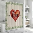 thumbnail image 6 of Valentine's Day Bathroom Shower Curtains with 12 Hooks Polyester Waterproof Shower Curtain for Stalls and Bathtubs Love Heart Romantic Eucalyptus Leaves Decorative Bathroom Curtain 72x72 Inches, 6 of 9