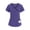 Purple_003, variant on Women Scrub Tops Casual Soft Stretchy Short Sleeve V Neck Shirts Breathable Comfy Nurse Uniforms Tops with Multiple Pocket Blue S