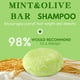 thumbnail image 1 of Barra de champú de menta natural con aceite de oliva 60 g de jabón sólido para el cabello Barra limpiadora de uso diario para todo tipo de cabello Cuidado refrescante del cuero cabelludo Jabón de, 1 of 4