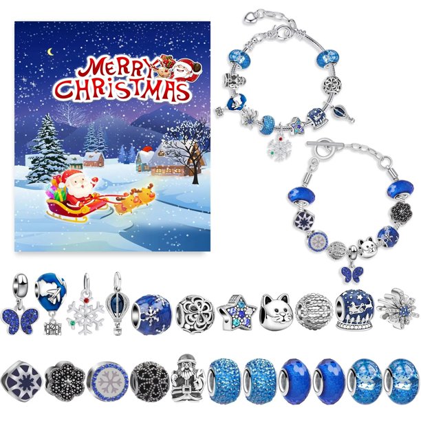 Calendario de Adviento para niñas, regalo de Navidad, cuenta regresiva de Navidad, calendario de adviento 2023, pulsera de Navidad DIY para niños, 24 días