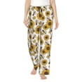 thumbnail image 2 of Picia Sunflowers and Bees Womens Soft Woven Cotton Elastic Waistband Sleep Pajama Pant Lounge Sleep Pant With Pockets And Drawstring-XX-Large, 2 of 9