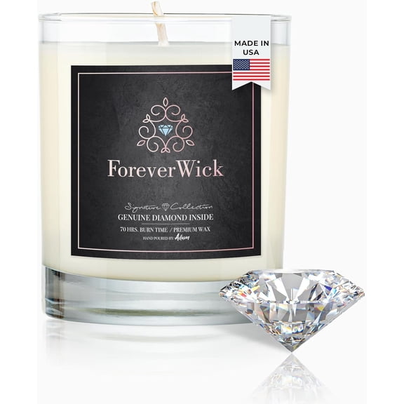 ForeverWick Surprise Candle with Diamond Inside | Foreverwick Candles | Fruit Scented Soy Candles Gifts for Women Aromatherapy Candle Wax | All-Natural Organic Soy Candle 14oz | 70h