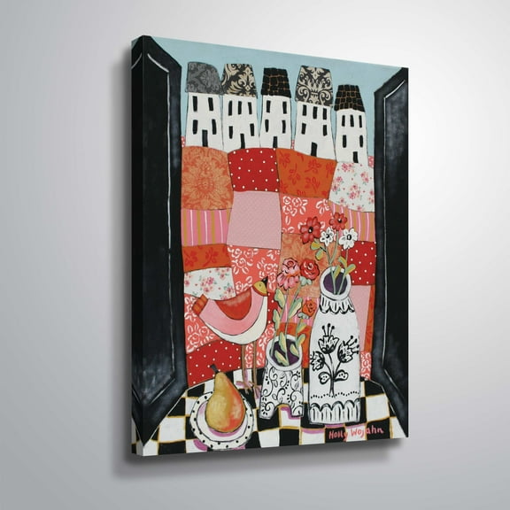 ArtWall Patchwork Landscape En Rose, Gallery Wrapped Canvas by Holly Wojahn