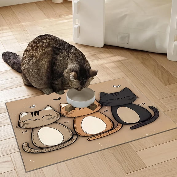 Easy to Maintain Pet Feeding Mat Universal for Cats Dogs - Spill Proof Waterproof Non-Slip for Bedroom Bathroom Kitchen Heavy Duty Pet Supplies Use