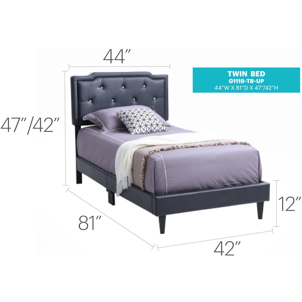 Glory Furniture Deb Twin Bed in Black Color