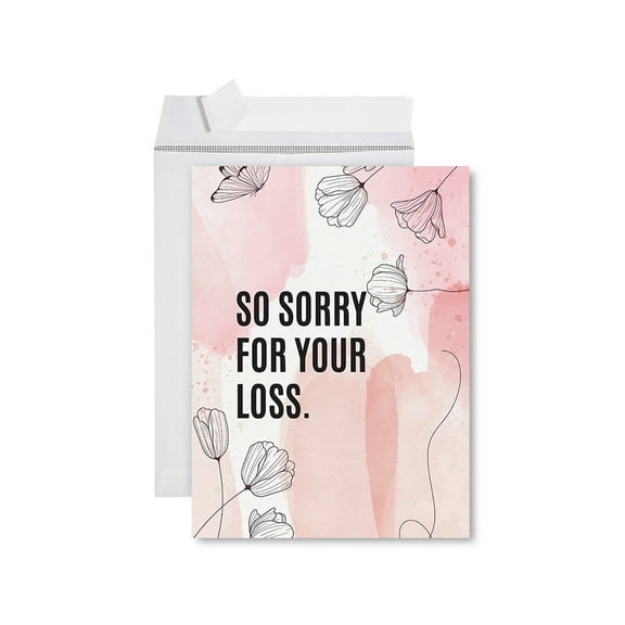 Koyal Wholesale Jumbo Sympathy Card with Envelope, So Sorry For Your Loss Card, Loss Of Pets, 8.5" x 11", 1-Pack