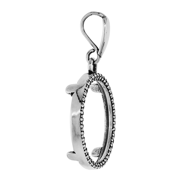 Sterling Silver Braided Edge Penny Bezel Pendant For 19 Mm Coins Prong Back 1 Cent Coin NOT Included