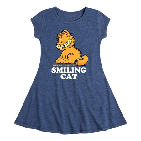 

Garfield - Never Trust Smiling Cat - Toddler And Youth Girls Fit And Flare Dress