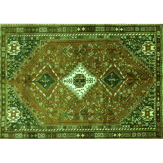 Ahgly Company Indoor Rectangle Persian Green Traditional Area Rugs, 8' x 12'