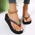 thumbnail image 2 of GPOECD Elegant Flip Flops for Women Summer Thick Sole Open Toe Slippers Casual Outdoor Wear Indoor Slippers for Women 03_Black,6.5, 2 of 9