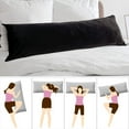 thumbnail image 4 of Black Body Pillow Pillowcase, 20 x 54 inches Soft Velvet Body Pillow Cover with Zipper Closure, Warm Cozy Body Pillow Case for Adults Pregnant Women, 1 Piece, 4 of 6