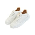 thumbnail image 3 of Frontwalk Women Trainers Sport White Sneakers Lace Up Athletic Shoes Gym Lightweight Running Shoe Womens Fitness Workout Flats White+Brown 7, 3 of 6