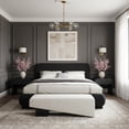 thumbnail image 2 of Meridian Furniture Rigby Black Boucle Fabric King Bed, 2 of 10