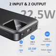 XUDUO 20000mAh External Portable Power Bank, Dual USB Cables, 22.5W