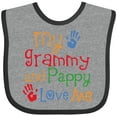 thumbnail image 3 of Inktastic Grammy and Pappy Love Me Boys or Girls Baby Bib, 3 of 4