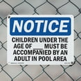 thumbnail image 4 of Children Under The Age Of Pool Spa OSHA Notice Rigid Plastic Sign 10 Inch x 7 Inch - 5 Pack, 4 of 8