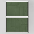 thumbnail image 4 of PixonSign Framed Wall Art Set Mid-Century Green Polygon Landscape Abstract Canvas Prints Geometric Splicing Modern Art Decoration Minimalist for Living Room, Bedroom, Office - 16"x24"x2 White, 4 of 5