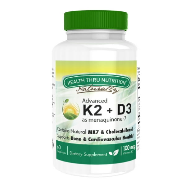 Vitamin K2 (100mcg) + Vitamin D3 (1000 IU) (60 Vegecaps)