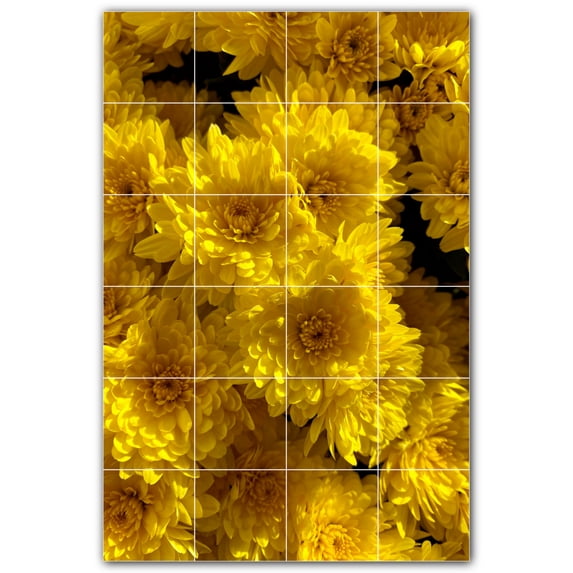Picture-Tiles.com: Flowers Ceramic Tile Wall Mural WAL500661-46M. 24"W x 36"H using (24) 6" x 6" Ceramic Tiles-Satin Finish