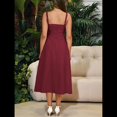 thumbnail image 4 of Vestido Midi con Corsé, Aberturas Fluidas y Cordones para Mujer, Vestido Informal de Verano de Corte A para Fiesta de Té. Rojo XXL, 4 of 9