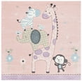 thumbnail image 2 of SAFAVIEH Carousel Kids Taneka Animals at Play Area Rug, Blush Pink, 6'7" x 6'7" Square, 2 of 10