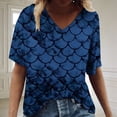 thumbnail image 2 of Trendfront Womens Summer V Neck Short Sleeve Tops Oversized Loose Fit Scale Tees Digital Graphic Printed Fashion T-Shirts, 2 of 6