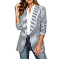 thumbnail image 5 of Ynynloco Women's Blazer Business Casual Striped Open Front Dressy 3/4 Ruched Sleeve Work Office Suit Jackets Blazer, 5 of 6