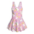 thumbnail image 4 of COEQINE Girls One Piece Swimsuit with Skirt & Attached Liner, Comfort Tank Top V-Back Swimwear with Skirt Bottom, Cute Bathing Suit for Kids Age 3-4, Easter Bunny Chick Egg Pink, 4 of 8