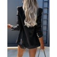 thumbnail image 6 of Women'S Long Sleeve Blazer Jacket, Casual Double Breasted Lapel Coat for Office Work & Holiday Outfits Black S, 6 of 7