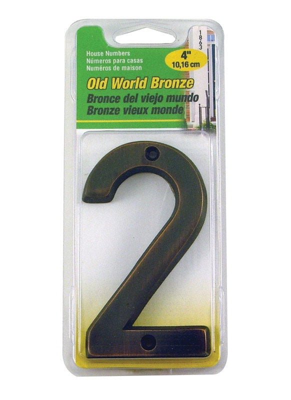 HyKo Prestige Series 4 In. Oil Rubbed Bronze House Number Two BR42OWB