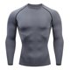 thumbnail image 2 of Camiseta deportiva ajustada de manga larga para hombre, de compresión, de secado rápido, para correr, con lunares blancos y rojos, 2 of 5